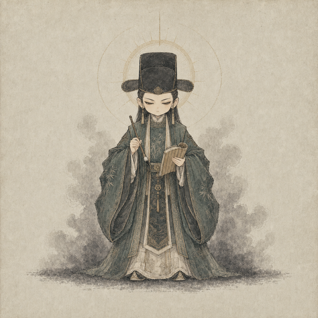 翰林院水墨Q版人物图