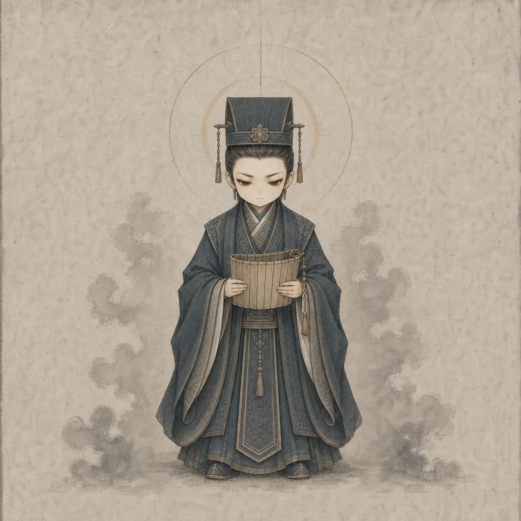 吏部水墨Q版人物图